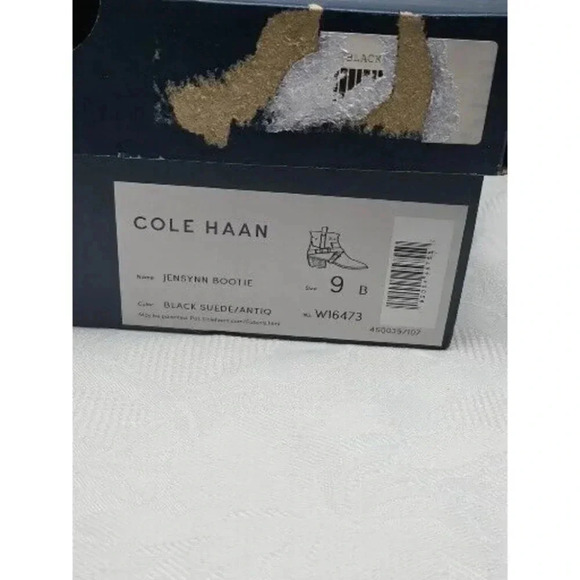 Cole Haan 255303 Womens Jensynn Pull-on Suede Booties Black Size 9 B - Picture 8 of 8